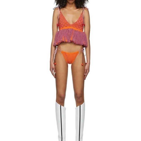 NWT Andrej Gronau Metallic Orange & Pink Lingerie Set - Size XL - Picture 1 of 7